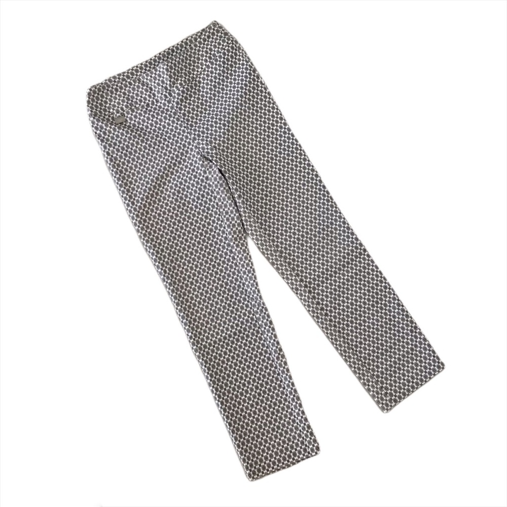 Lisette L Crop Pant, White w/ Black Medallions, 6